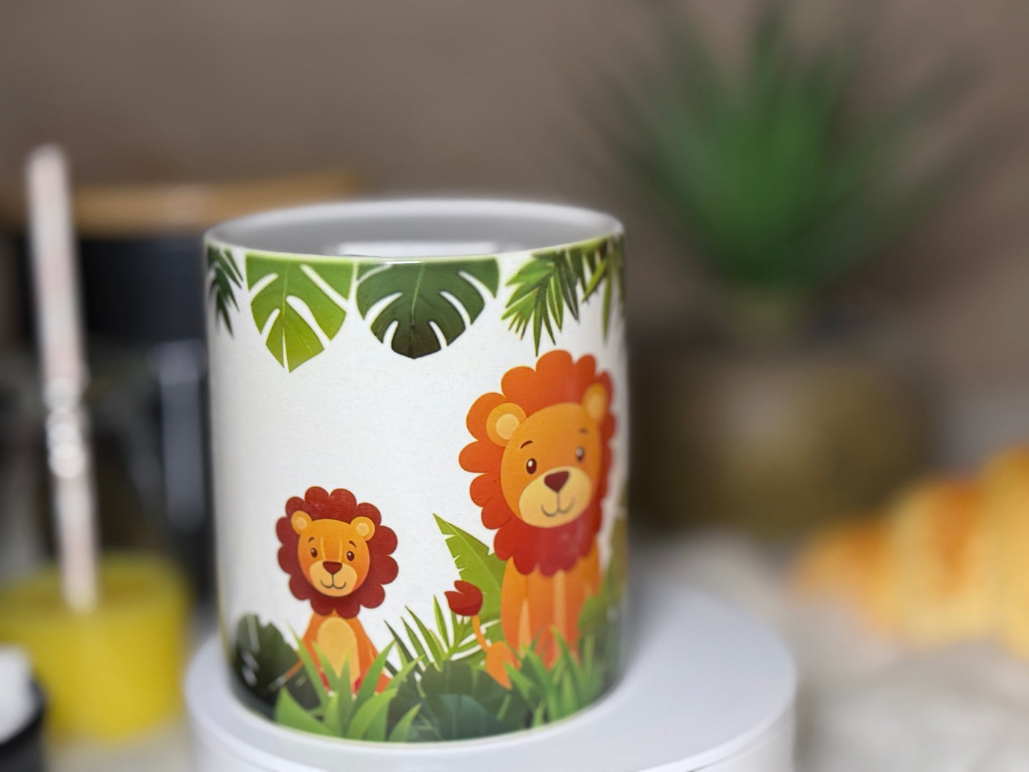 🐯 Tirelire Enfant – Décor Jungle 🌿✨