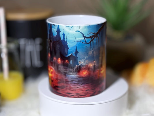 Mug Halloween – Tasse Céramique 330 ml – Citrouille, Fantôme, Sorcière – Ambiance Automne
