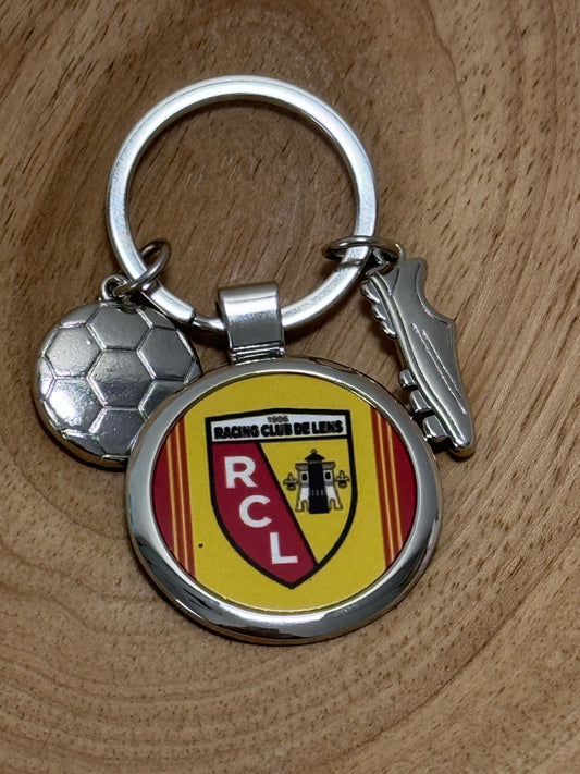 Porte clé en métal pour cadeau suppporter Racing club de Lens (RCL)