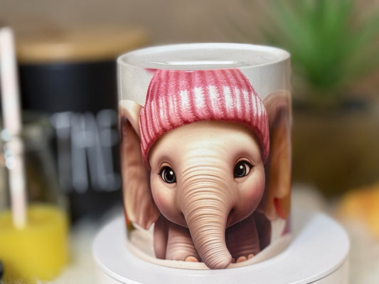 🐯 Tirelire Enfant –  éléphant 🌿✨