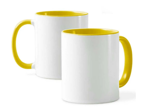 mug photo personnalisée ( jaune et blanc )
