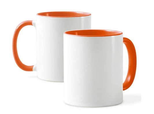 mug photo personnalisée ( orange et blanc )