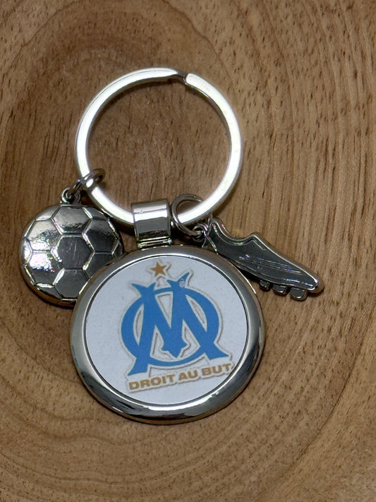 Porte clé en métal pour cadeau suppporter Olympique de Marseille (OM)