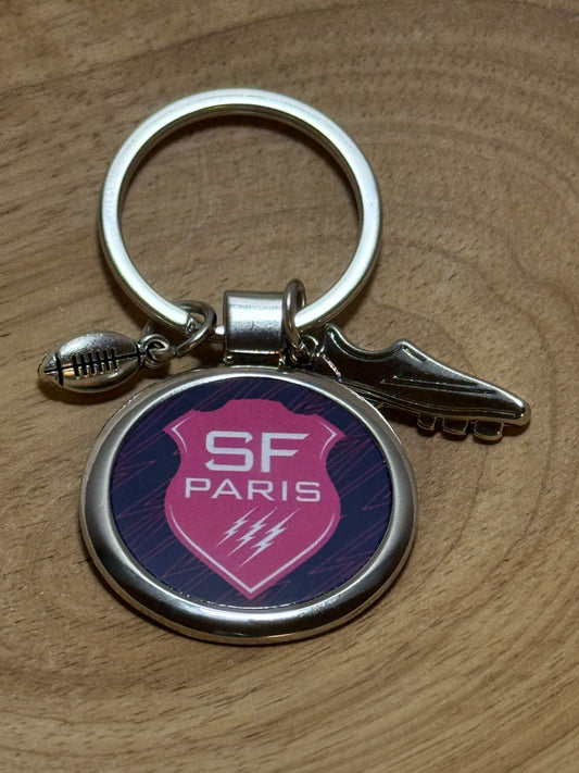 Porte clé en métal pour cadeau suppporter SF paris rugby