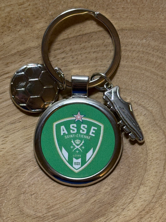 Porte clé en métal pour cadeau suppporter ASSE saint etienne