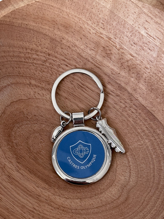 Porte clé en métal pour cadeau suppporter castres olympique rugby
