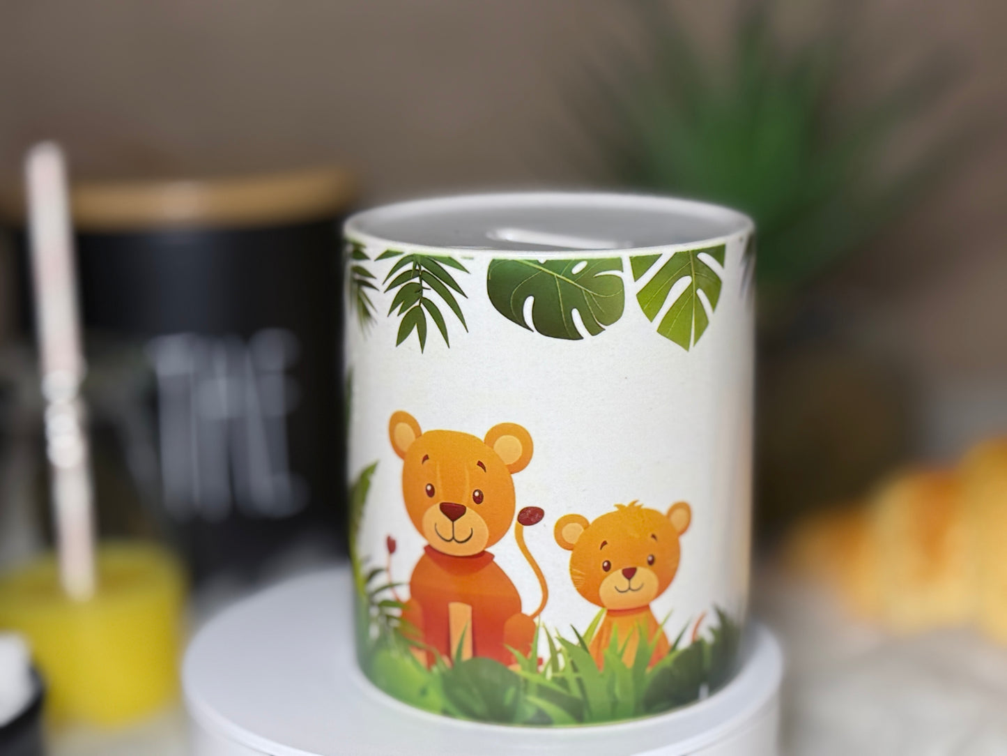 🐯 Tirelire Enfant – Décor Jungle 🌿✨