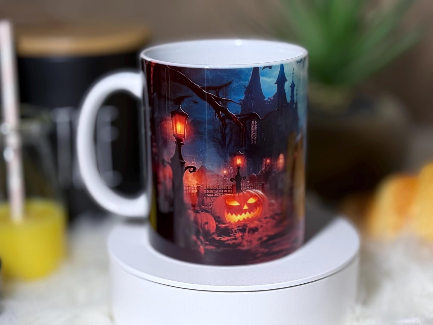 Mug Halloween – Tasse Céramique 330 ml – Citrouille, Fantôme, Sorcière – Ambiance Automne