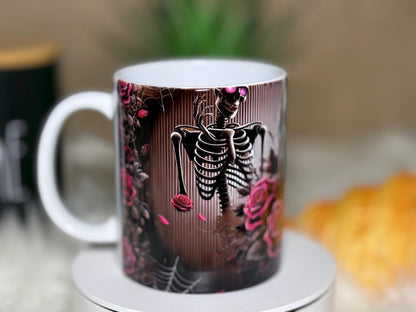 Mug gothique squelette & roses