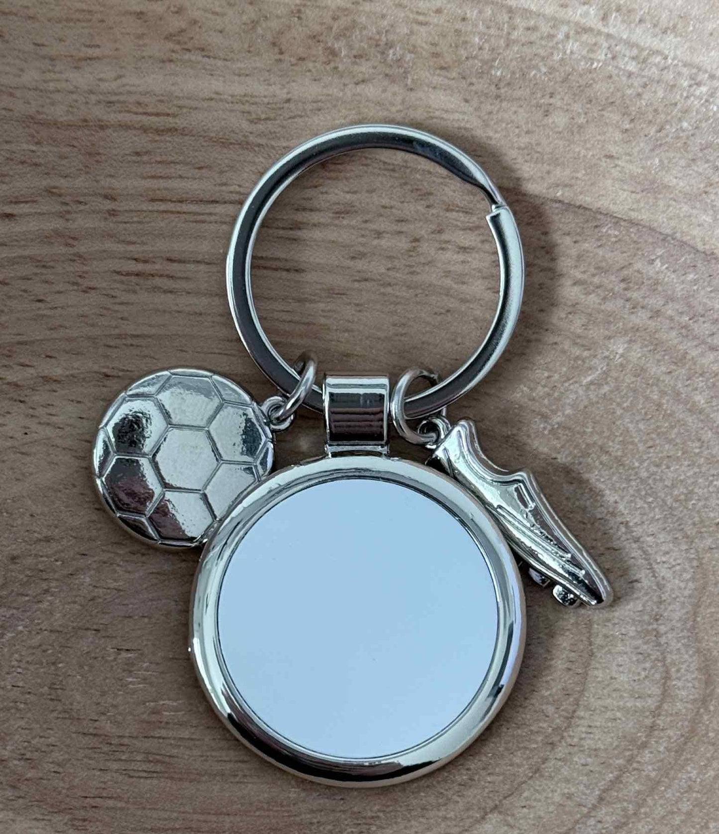 porte clé photo à personnalisé avec breloque foot