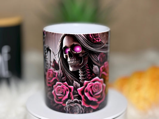 Mug gothique squelette & roses