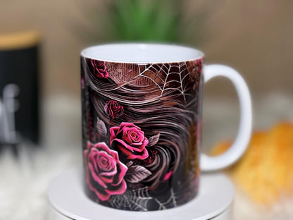 Mug gothique squelette & roses