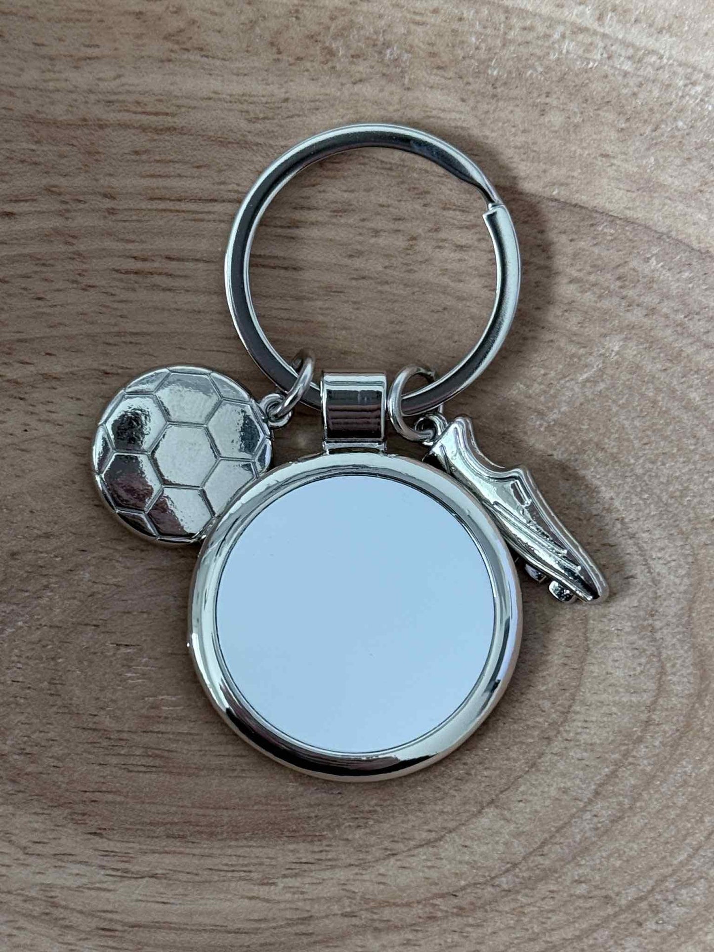 porte clé photo à personnalisé avec breloque foot