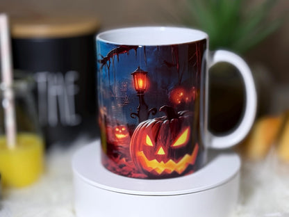 Mug Halloween – Tasse Céramique 330 ml – Citrouille, Fantôme, Sorcière – Ambiance Automne