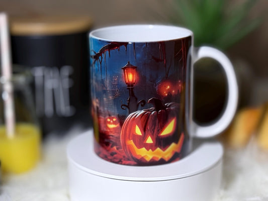 Mug Halloween – Tasse Céramique 330 ml – Citrouille, Fantôme, Sorcière – Ambiance Automne
